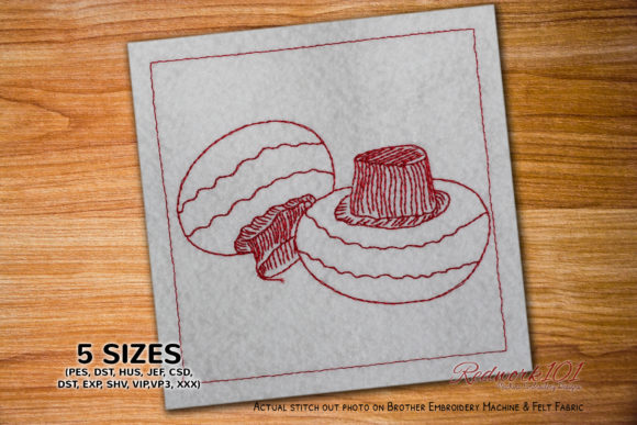White Button Mushroom Redwork